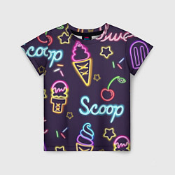 Детская футболка Неоновые надписи sweet scoop