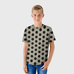 Футболка детская Шестиугольная сота, цвет: 3D-принт — фото 2