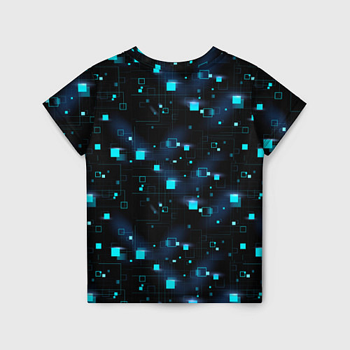 Детская футболка Светящиеся неоновые квадраты / 3D-принт – фото 2