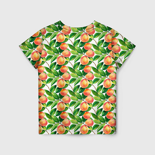 Детская футболка Персики акварельный паттерн / 3D-принт – фото 2