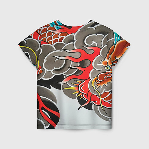 Детская футболка Иредзуми: дракон в дыму / 3D-принт – фото 2