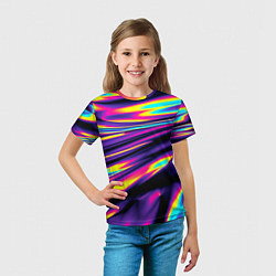 Футболка детская Glitch colors, цвет: 3D-принт — фото 2