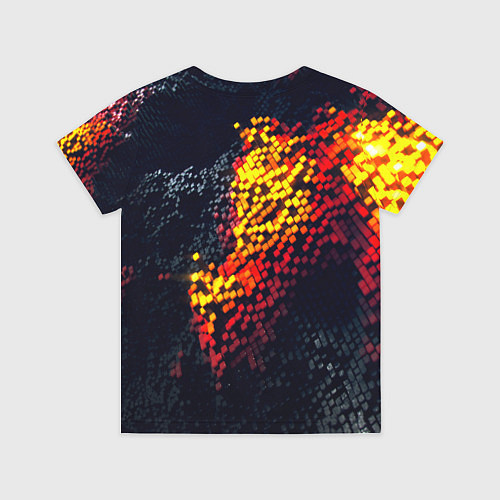 Детская футболка Огненные кубы клетка / 3D-принт – фото 2