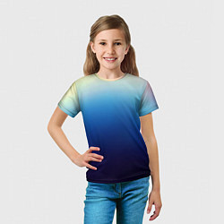 Футболка детская Blue gradient colors, цвет: 3D-принт — фото 2