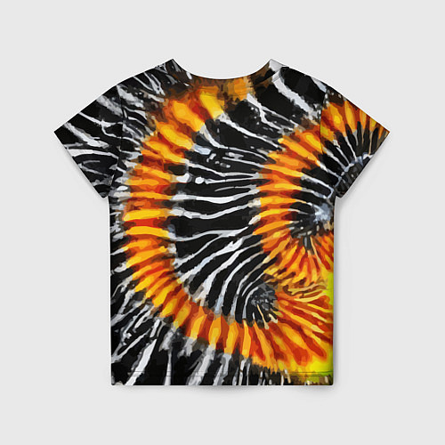 Детская футболка Tie dye - тай дай в черно белую полоску / 3D-принт – фото 2