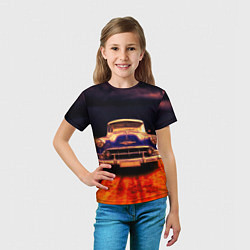 Футболка детская Классический американский автомобиль Chevrolet 210, цвет: 3D-принт — фото 2
