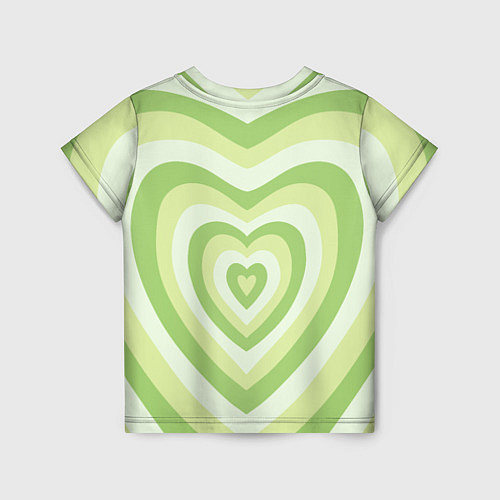 Детская футболка Зеленые сердца - индикид паттерн / 3D-принт – фото 2