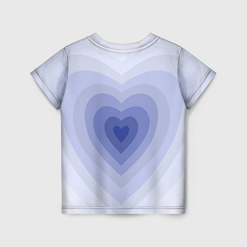 Детская футболка Голубое сердце градиент / 3D-принт – фото 2
