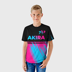 Футболка детская Akira - neon gradient: символ сверху, цвет: 3D-принт — фото 2