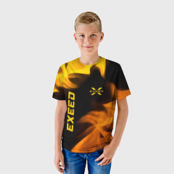 Футболка детская Exeed - gold gradient: надпись, символ, цвет: 3D-принт — фото 2