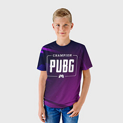 Футболка детская PUBG gaming champion: рамка с лого и джойстиком на, цвет: 3D-принт — фото 2