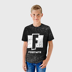Футболка детская Fortnite с потертостями на темном фоне, цвет: 3D-принт — фото 2