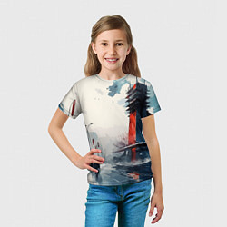 Футболка детская Наш город - коллекция Бело-сине-красный - Хуф и Ся, цвет: 3D-принт — фото 2