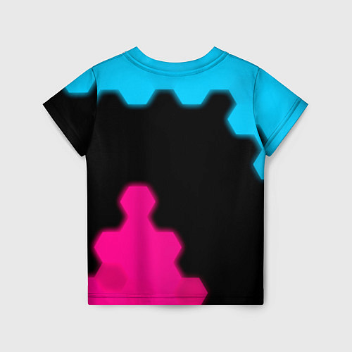 Детская футболка Assassins Creed - neon gradient: надпись, символ / 3D-принт – фото 2