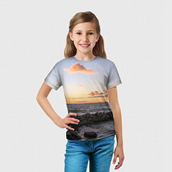 Футболка детская Закат солнца на Финском заливе, цвет: 3D-принт — фото 2