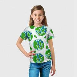 Футболка детская Планета земля, земной шар, цвет: 3D-принт — фото 2