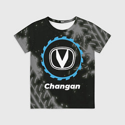 Футболка детская Changan в стиле Top Gear со следами шин на фоне, цвет: 3D-принт