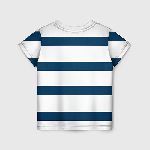 Детская футболка Бело-синий полосатый узор / 3D-принт – фото 2
