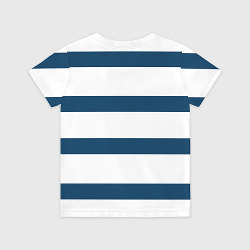 Детская футболка Бело-синий полосатый узор / 3D-принт – фото 2