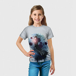 Футболка детская Печальная готическая женщина в черном платье, цвет: 3D-принт — фото 2