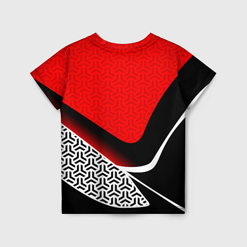 Детская футболка Геометрическая униформа - красная / 3D-принт – фото 2