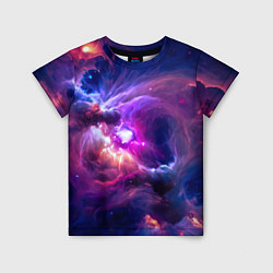 Детская футболка Небула в космосе в фиолетовых тонах - нейронная се