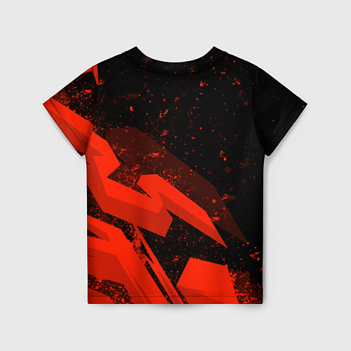 Детская футболка Чикен ган - красная абстракция / 3D-принт – фото 2