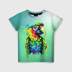 Футболка детская Разноцветный попугай, цвет: 3D-принт