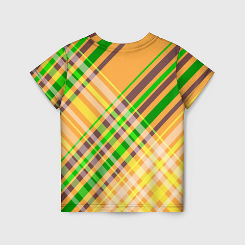 Детская футболка Желто-зеленый геометрический ассиметричный узор / 3D-принт – фото 2