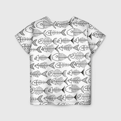 Детская футболка Рыбные скелетики / 3D-принт – фото 2