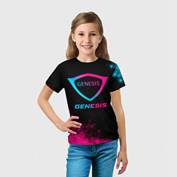 Футболка детская Genesis - neon gradient, цвет: 3D-принт — фото 2