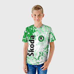 Футболка детская Skoda auto logo, цвет: 3D-принт — фото 2