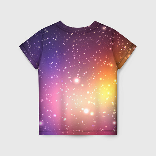 Детская футболка Желто фиолетовое свечение и звезды / 3D-принт – фото 2
