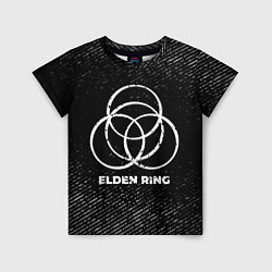Футболка детская Elden Ring с потертостями на темном фоне, цвет: 3D-принт