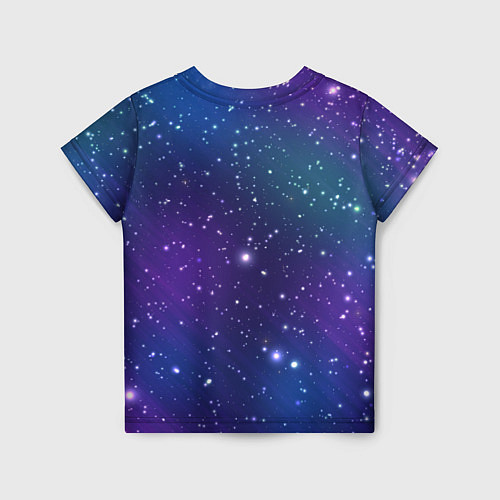Детская футболка Фиолетовая розовая звездная туманность в космосе / 3D-принт – фото 2