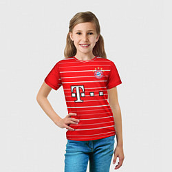 Футболка детская Лерой Сане Бавария Мюнхен форма 2223 домашняя, цвет: 3D-принт — фото 2