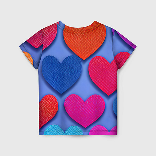 Детская футболка Паттерн сердечки / 3D-принт – фото 2