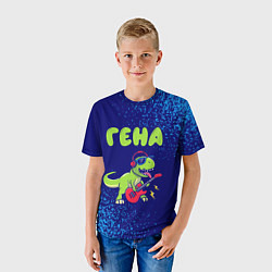 Футболка детская Гена рокозавр, цвет: 3D-принт — фото 2