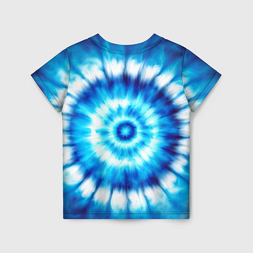 Детская футболка Тай-дай бело-синий круг / 3D-принт – фото 2