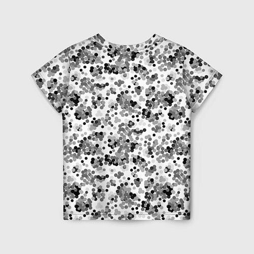 Детская футболка Черно серый кофетти на белом фоне / 3D-принт – фото 2