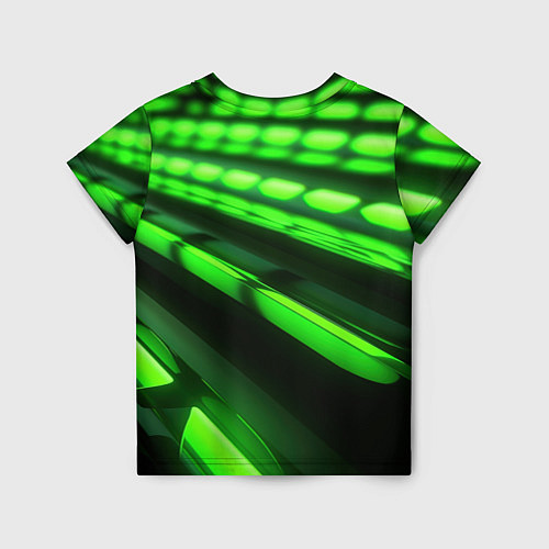 Детская футболка Green neon abstract / 3D-принт – фото 2