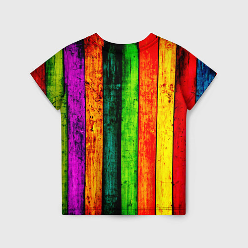 Детская футболка Цветной забор / 3D-принт – фото 2
