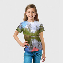 Футболка детская Красная байдарка, цвет: 3D-принт — фото 2