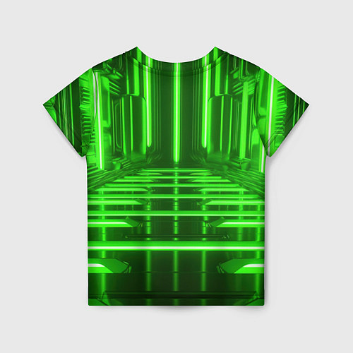 Детская футболка Зеленые световые объекты / 3D-принт – фото 2