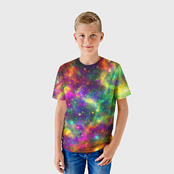 Футболка детская Яркий неоновый космос, цвет: 3D-принт — фото 2