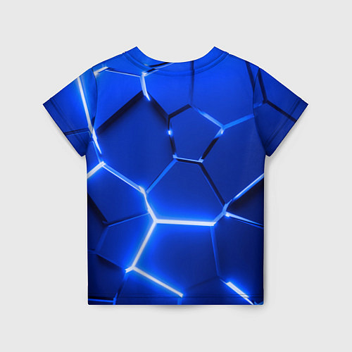 Детская футболка Киберпанк призрачная свобода синий неон / 3D-принт – фото 2