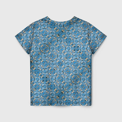 Детская футболка Голубые незабудки текстура дерева / 3D-принт – фото 2