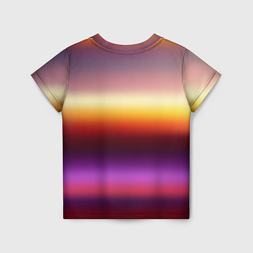 Детская футболка Закат, абстрактные полосы с размытием / 3D-принт – фото 2