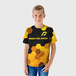 Футболка детская Need for Speed - gold gradient: символ сверху, цвет: 3D-принт — фото 2