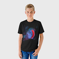 Футболка детская Космический арбуз-луна, цвет: 3D-принт — фото 2